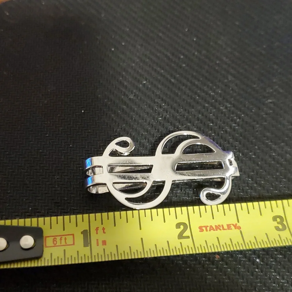 Fancy Sterling Silver Money Clip in new shape - Picture 3 of 5